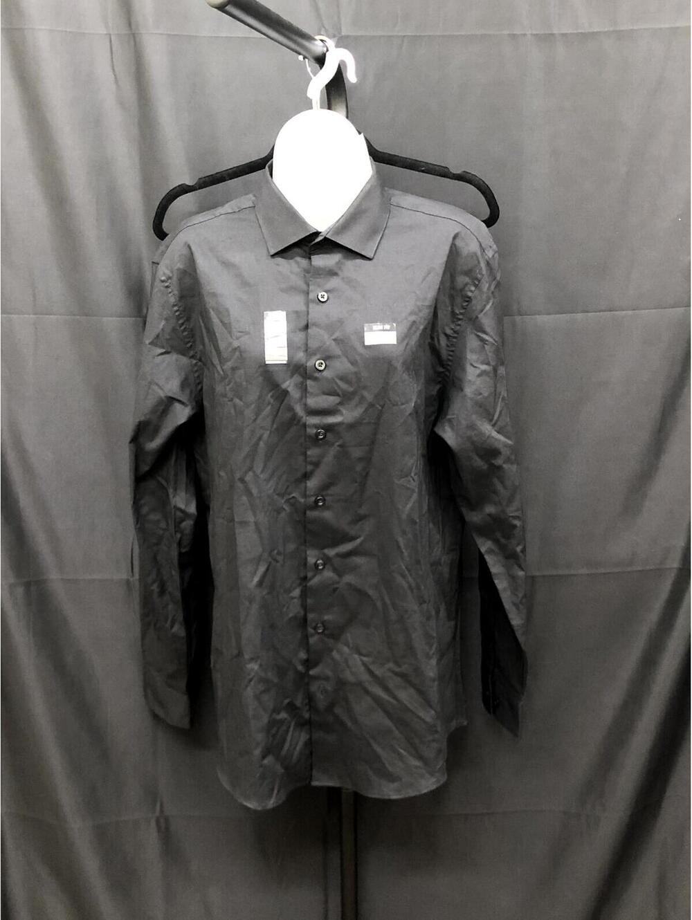 UNLISTED BY KENNETH COLE MEN’S SLIM FIT BLACK DRESS SHIRT 15‑15.5 32‑33 M